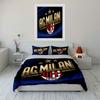 Set Design Logo AC Milan Set Biancheria da Letto Copripiumino Set Copripiumino Federe  (1*Copripiumino 2*Federe, senza piumino)