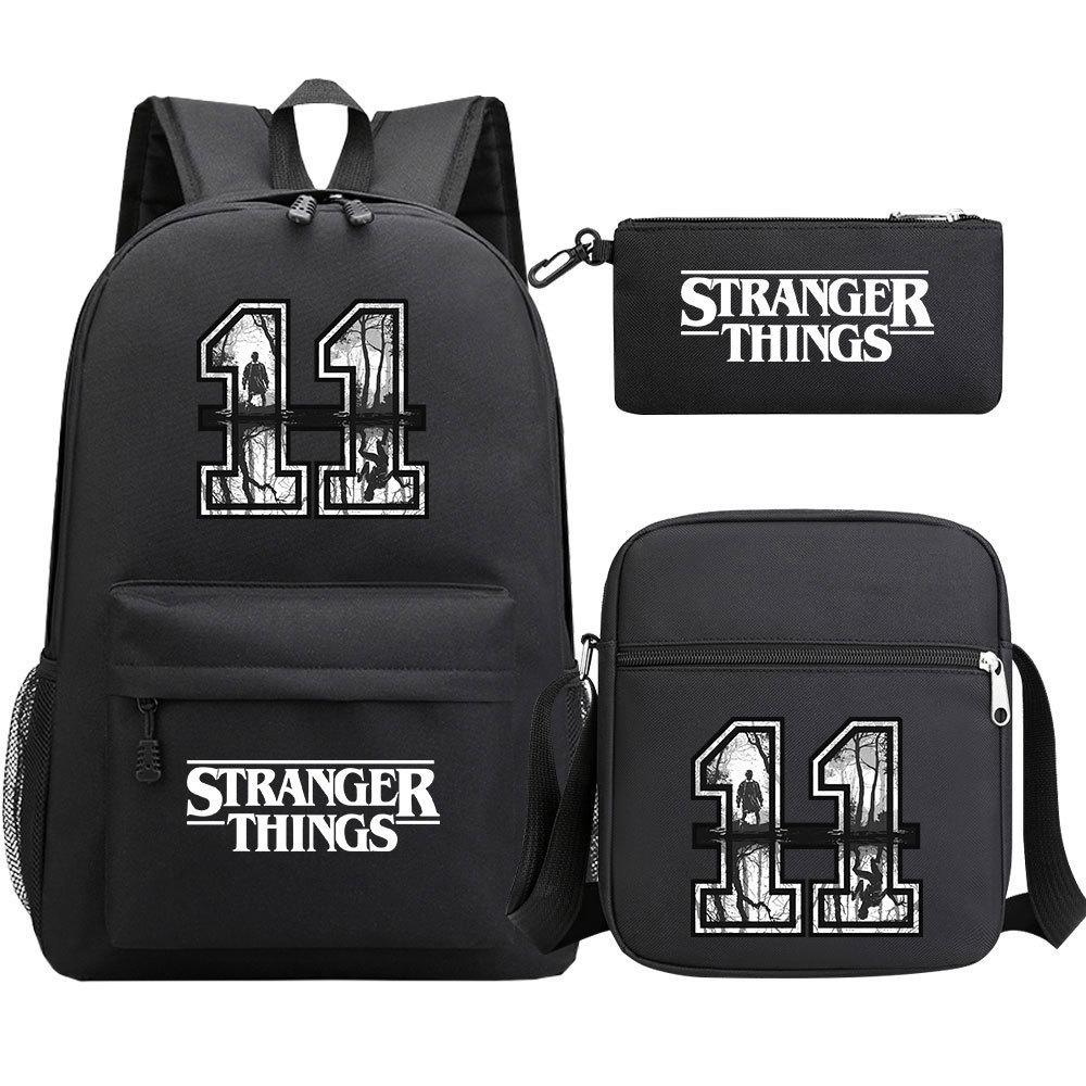 Stranger Things Star Printing Teen Student School Bag Three-Piece Men'S And Women'S Backpack