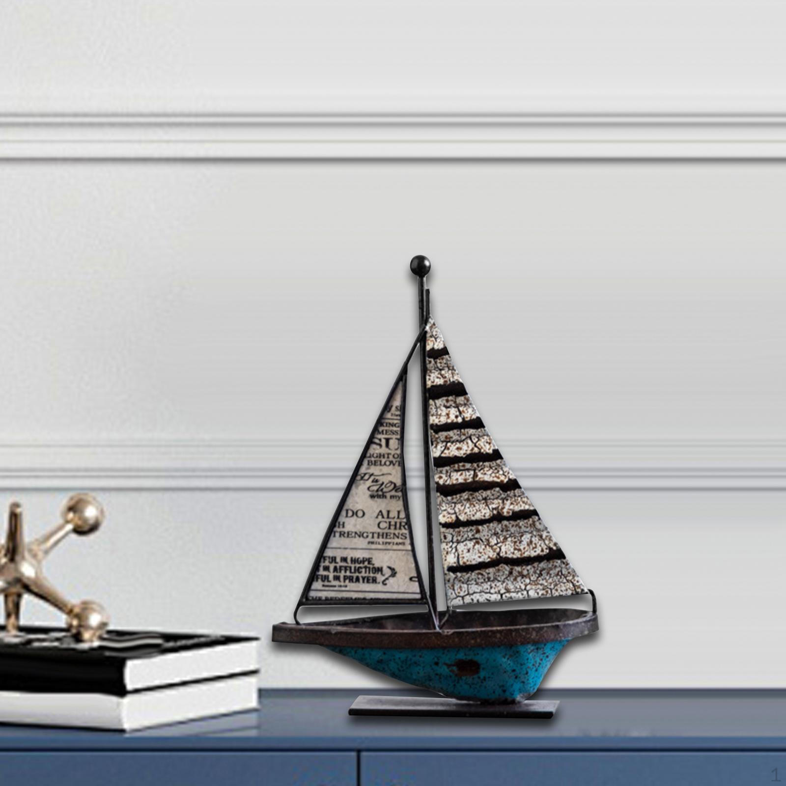 Коллекция моделей ретро-парусников с украшением, декоративное металлическое украшение 11.5x4x16cm