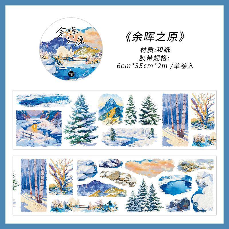 Office School Supplies Slow Season Series Washi Tape Ins Winter Snow Scene Hand Tent Diy Decoration Kawai Stationery Lovely