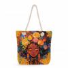 Multifunctional Rose Girl Printed Thick Rope Shoulder Beach Bag Casual Large Capacity Handbag 0247