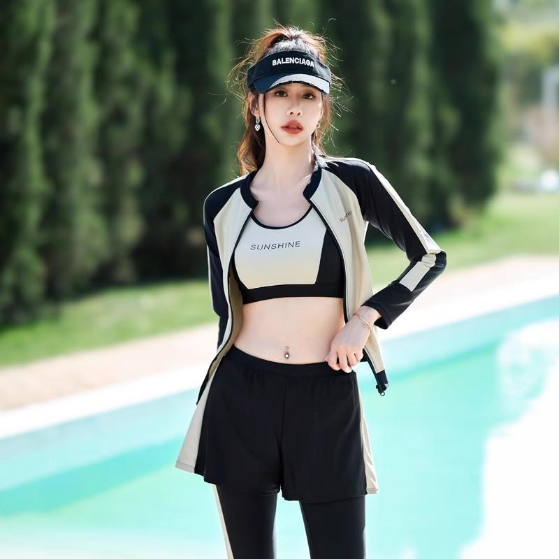 Two Women Piece Wetsuit Set Long Sleeve Long Pants Surfing Dive Swimming Garment