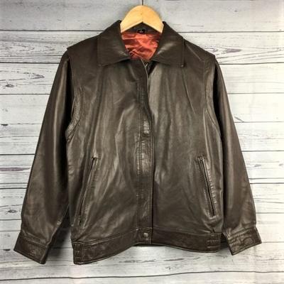 HACKO/Veste de motard en cuir/M pour homme/Marron/Fermeture éclair intégrale/Simple(UTILISÉ)