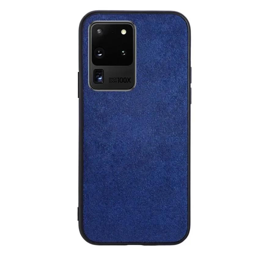 

Роскошный кожаный чехол из алькантары для Samsung Galaxy S25 Plus S24 S21 S22 S23 Ultra S20 FE Note 20 Задняя крышка из замши с ворсом S25Plus синий
