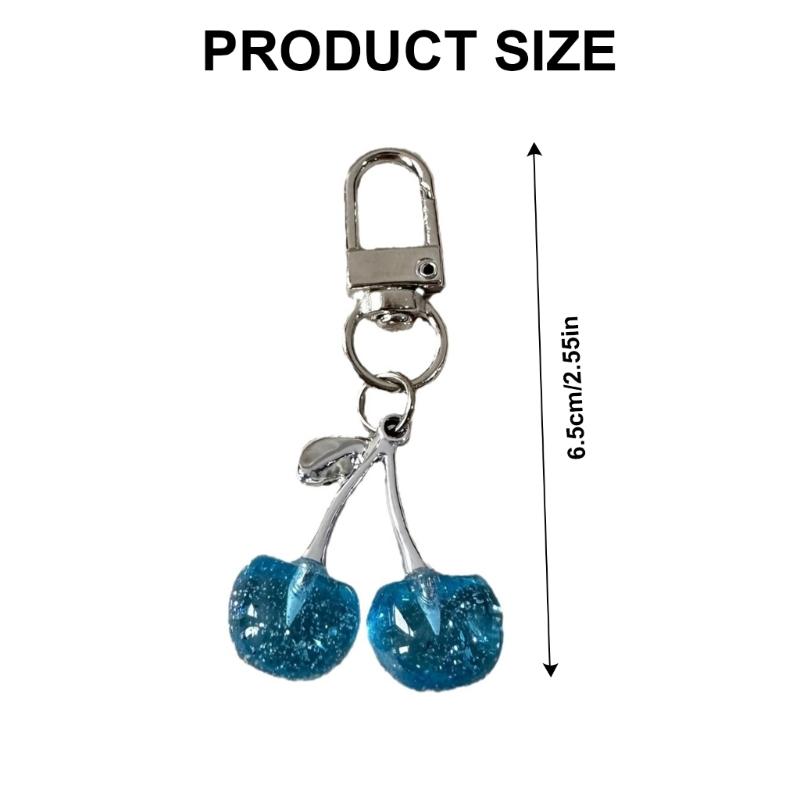 Cherry Charm Keychain Sparkling Multifunctional Crystal Accessory for Purses Backpacks and Car Women's Gift