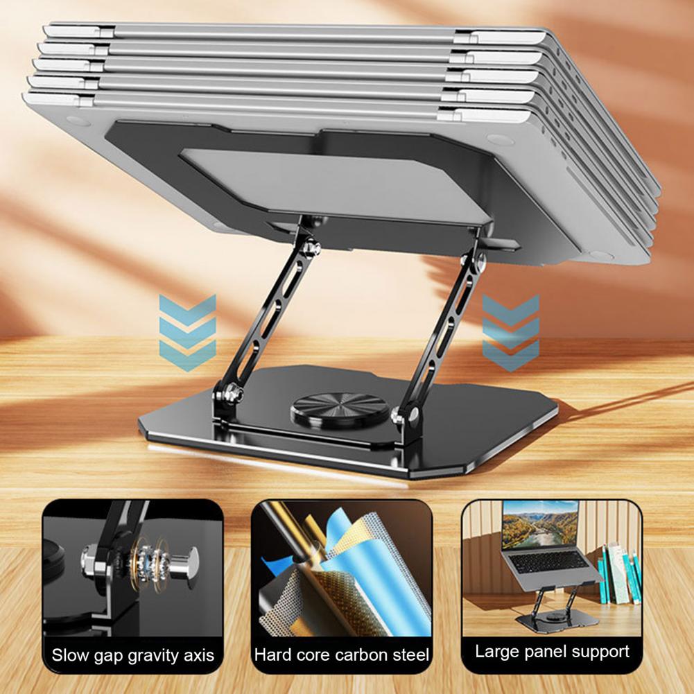 Sturdy Laptop Stand 360-degree Rotation Laptop Stand with Adjustable Height Angle Sturdy Construction Foldable Design for Work