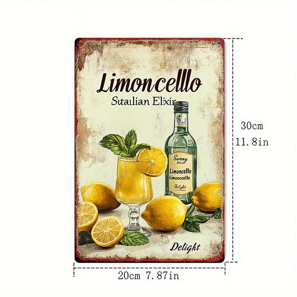 

Винтажная металлическая табличка Limoncello Декор с итальянским лимонным ликером Дизайн в виде бутылки Идеально для домашнего бара, кафе 20x30cm（7.8x11.8inch）