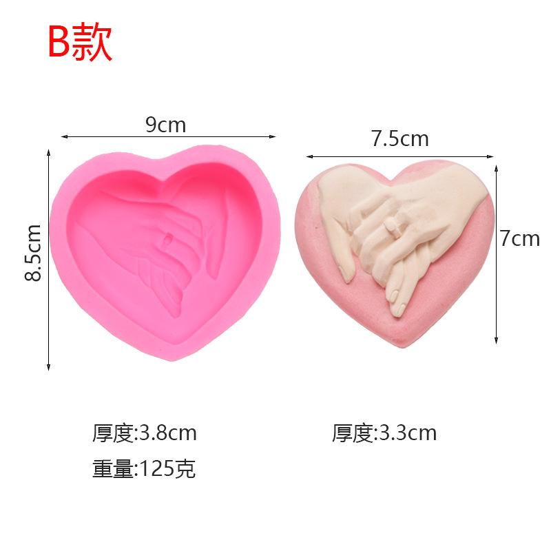 3D Heart-shaped Silicone Mold DIY Love Symbol Art Candle Plaster Soap Resin Making Chocolate Cake Molds Valentine's Day Gift