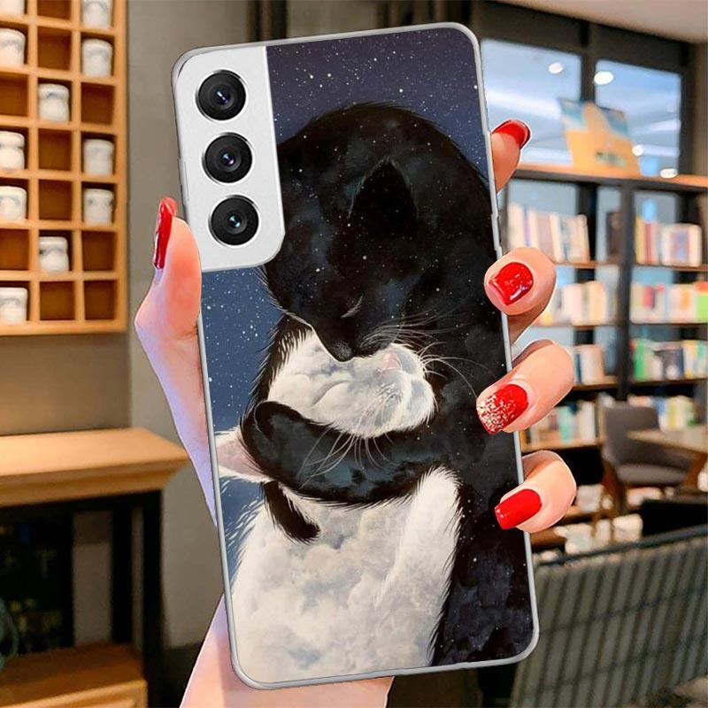 Cute Cartoon Lucky Cats Cover Phone Case For Samsung Galaxy S26 S25 Edge S24 Ultra S23 S22 Plus S21 S20 FE Soft Fundas Shell Gal