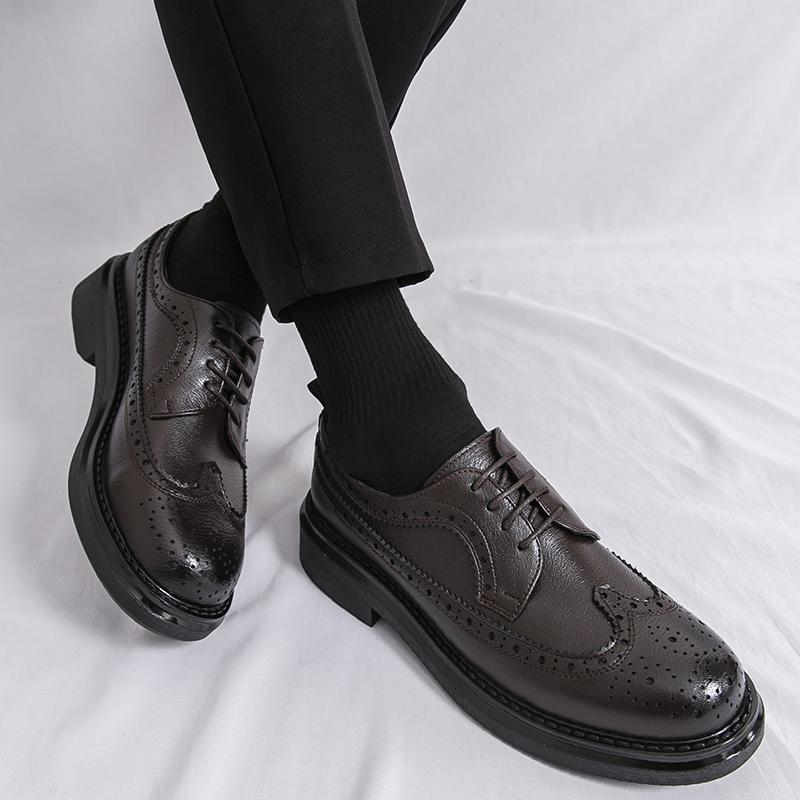 New Luxury Baroque Oxford Shoes Casual Leather Shoes High Quality Slip-on British Lace Up Comfortable Non Slip Men Shoes