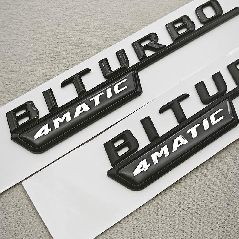 Logo TURBO 4MATIC Car Emblem Both Side Fender Badge Sticker For Mercedes Benz AMG X247 C117 W117 GLE53 GLA45 A45 A35 CLA35 CLA45