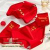 Qianfeili Women's Red Mid-Waist Cotton Antibacterial Panties 5-Pack