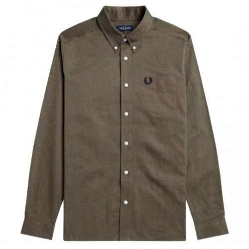 Fred Perry Mens Plain Oxford Long-Sleeved Shirt