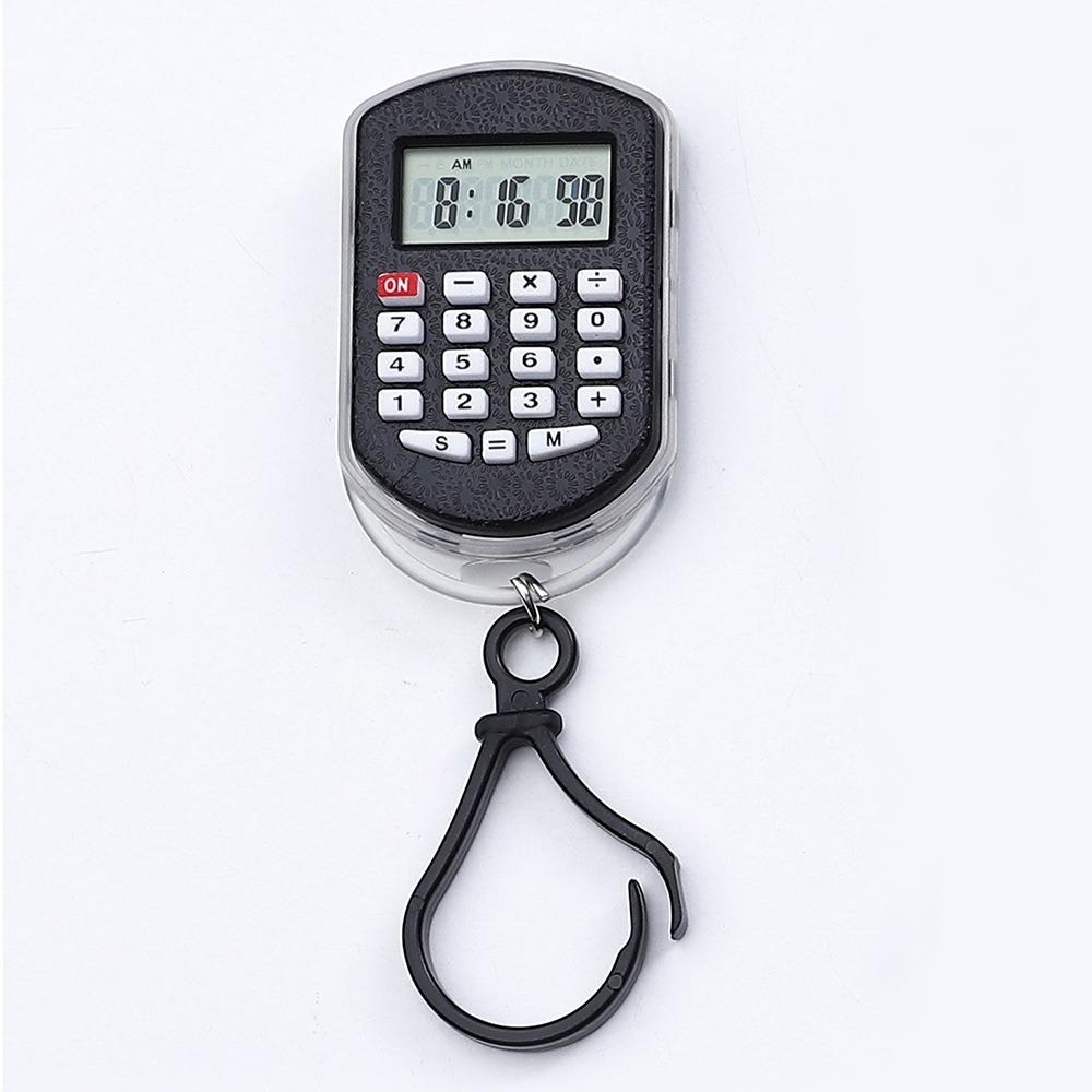 Mini Calcolatrice Portatile Portachiavi con Display dell'Ora Ciondolo Calcolatrice Cancelleria per Studenti