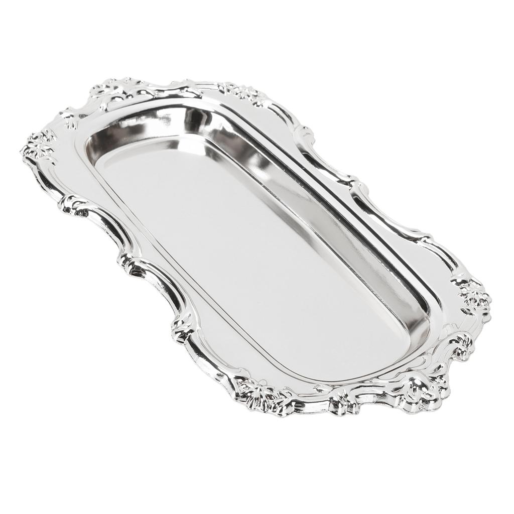 Vintage Jewelry Tray Multifunctional Exquisite Metal Decorative Tray for Dessert Fruit Snacks