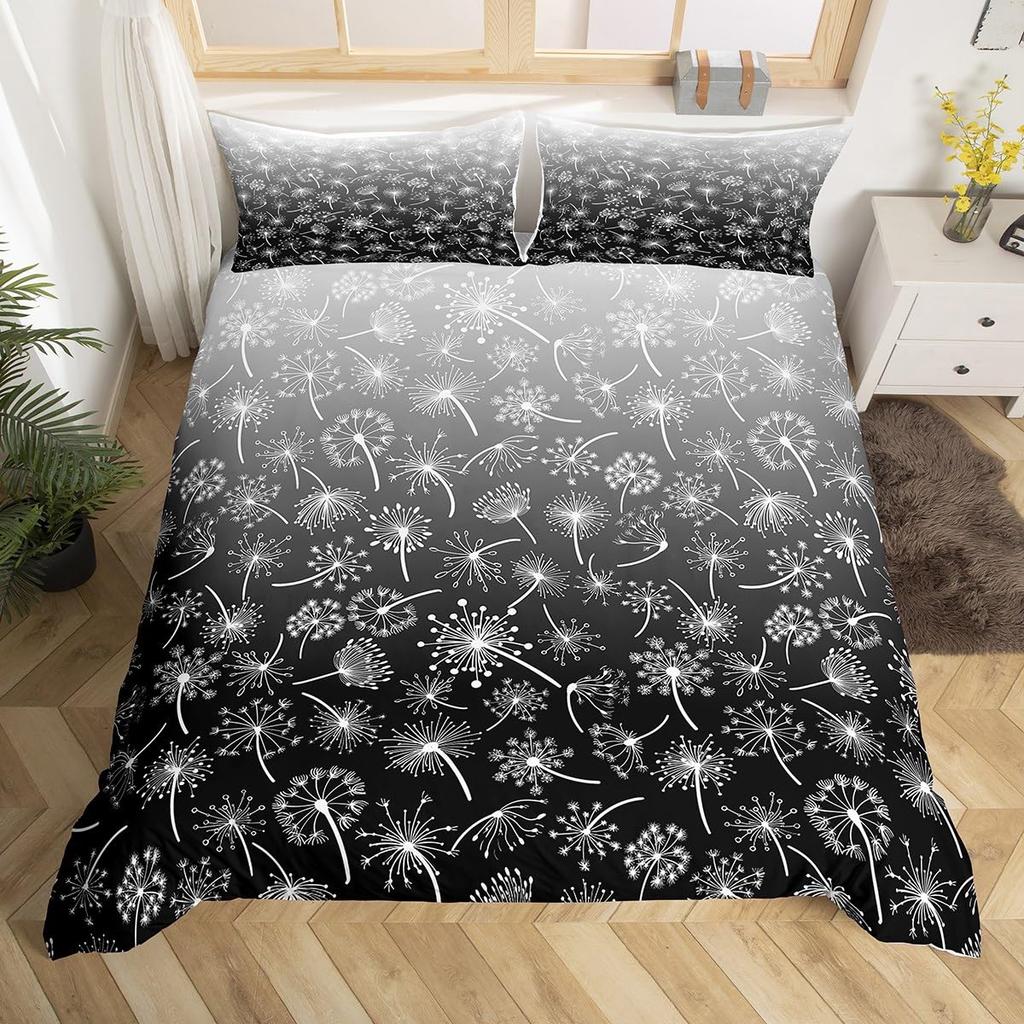 Comforter Dandelion Wild Daisy Botanical Bedding Set Cute Butterfly Comforter For Boys Girls Farmhouse