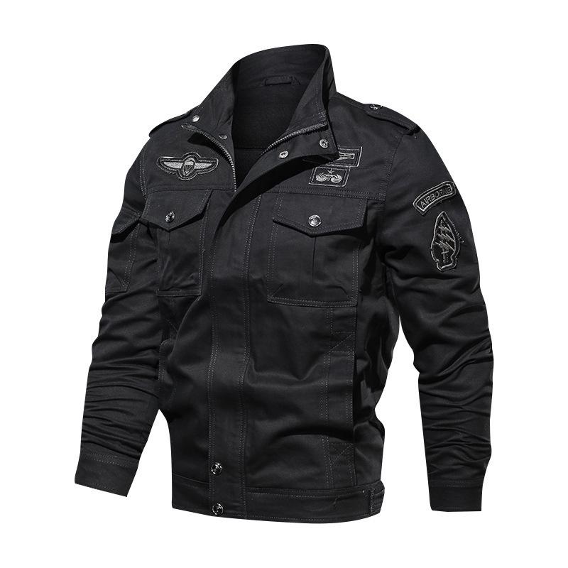 Men's 2024 Plus Size Autumn Casual Korean Style Slim Fit Cotton Military Jacket