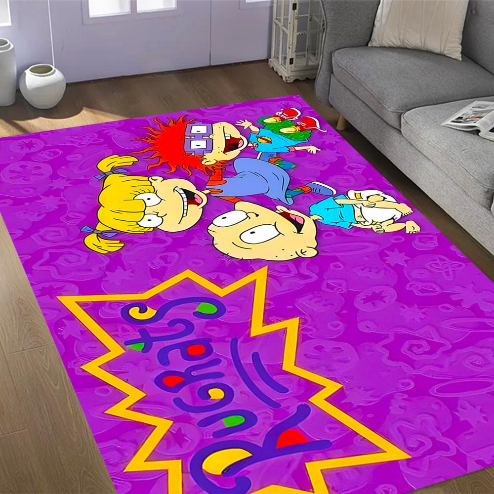 Rugrats: Playtime Chaos Themed Anti-Slip Rugs - Polyester Home Decor, Suitable for Bedrooms, Living Rooms, Doorways, Studios, and Decorations