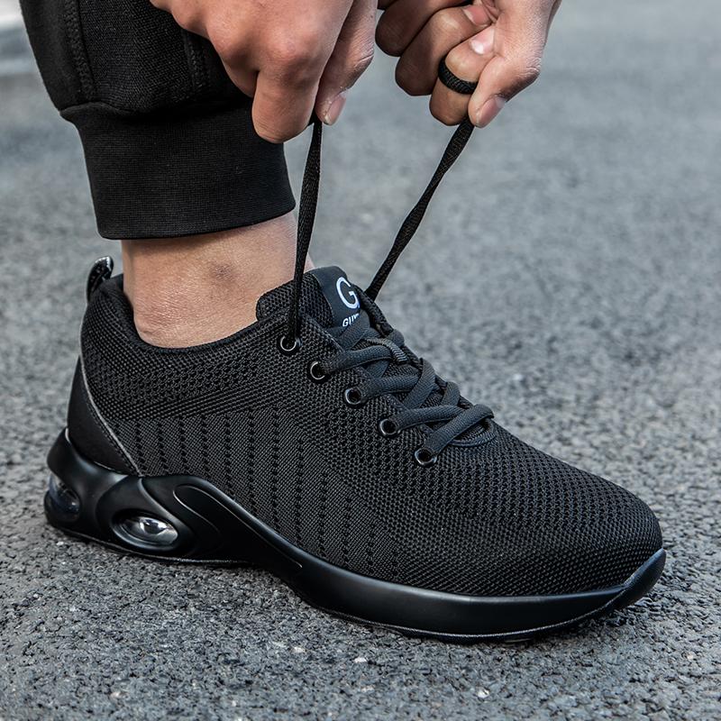 Summer Air Cushion Work Safety Shoes For Men Women Breathable Work Sneakers Steel Toe Shoes Anti-puncture Safety Protective Shoe
