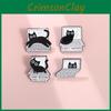 Stylish Black Cat Cartoon Alloy Pin Cute Animal Brooch Colorful Metal Decoration