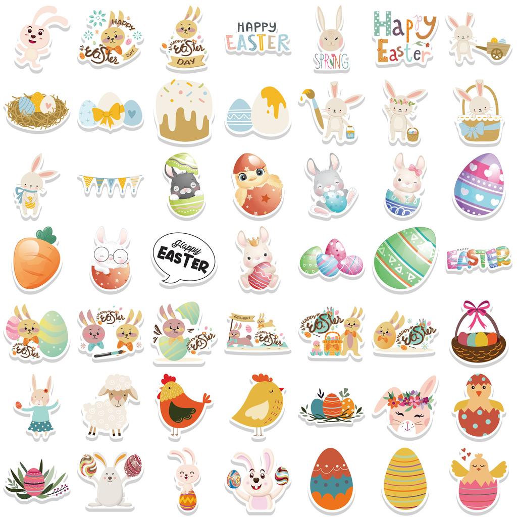 100 Cartoon Easter Graffiti Stickers Decorative Suitcase Pen Guitar Notebook DIY Waterproof Stickers