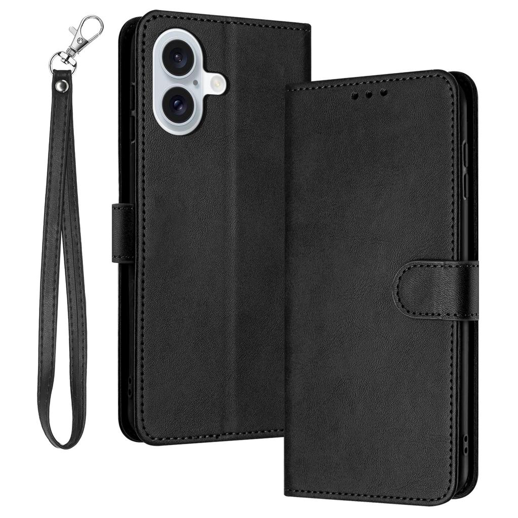 For iPhone 16 Plus Case PU Leather Flip Phone Cover Calf Texture Handbag