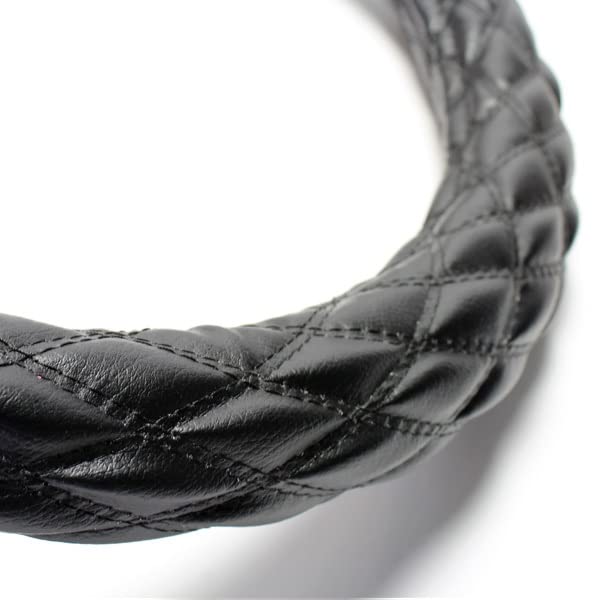 

Azur Steering Wheel Soft Leather 2HM in Extra Thick Steering Wheel Dress Up Your Cover, Black, Made Japan, Cover, Car