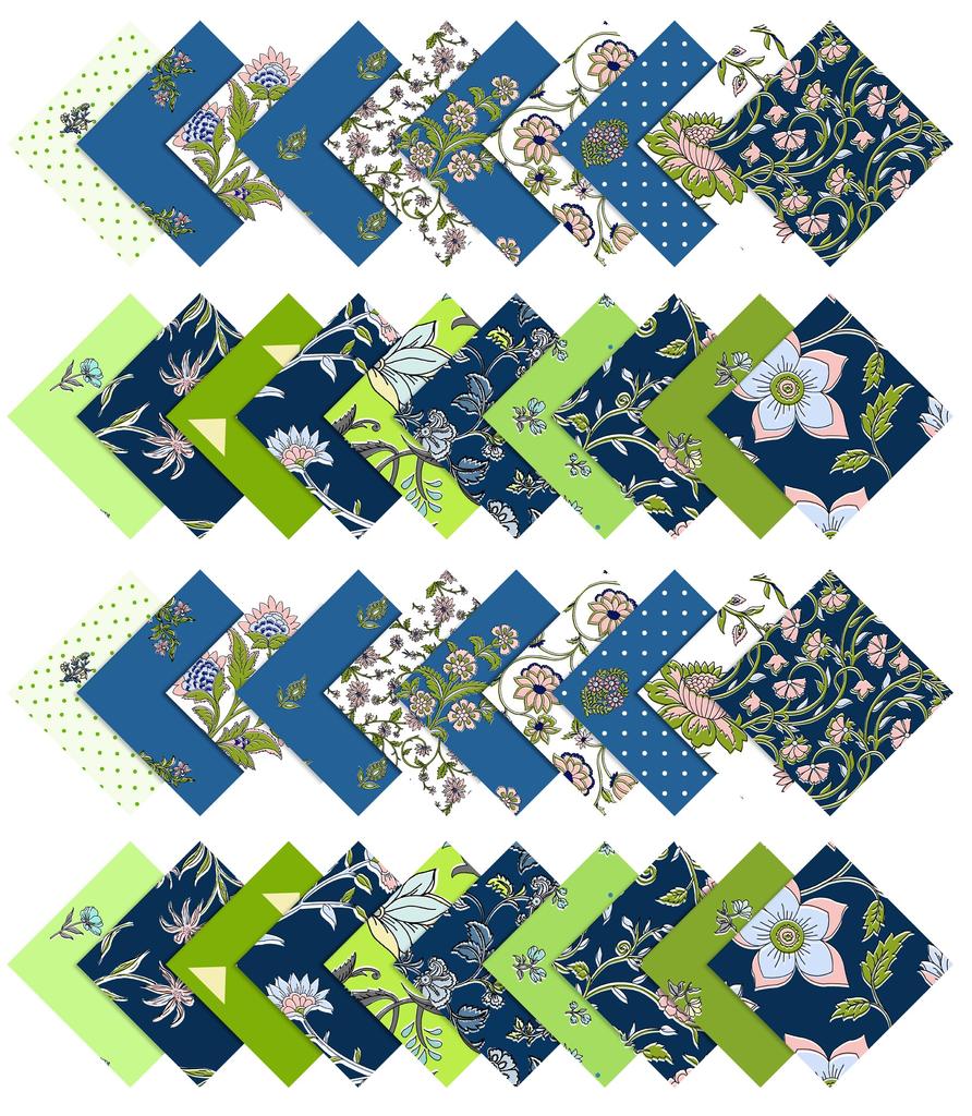 Soimoi Florals Print  Precut 5-inch Cotton  Fabric  Quilting  Squares  Charm Pack DIY Patchwork Sewing