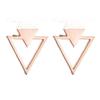 Korean Style Geometric Triangle Hollow Flower Ear Cuff Earrings for Women