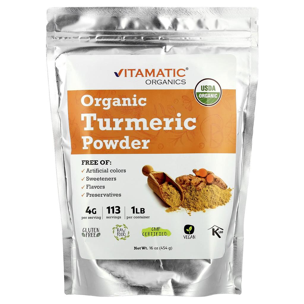 Vitamatic Organic Turmeric Powder, 16 Oz (454 G)