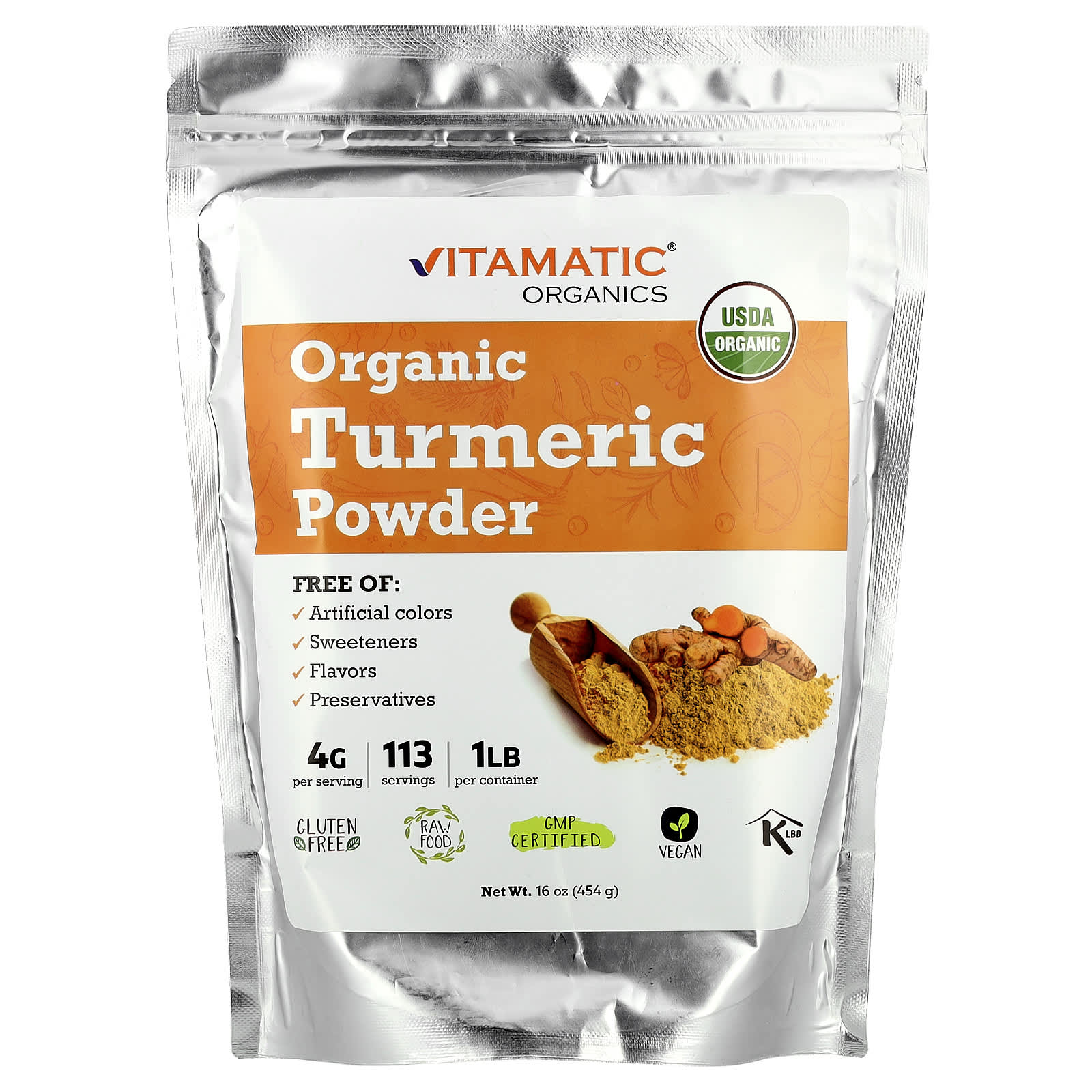 

Organic Turmeric Powder, 454G(16Oz)