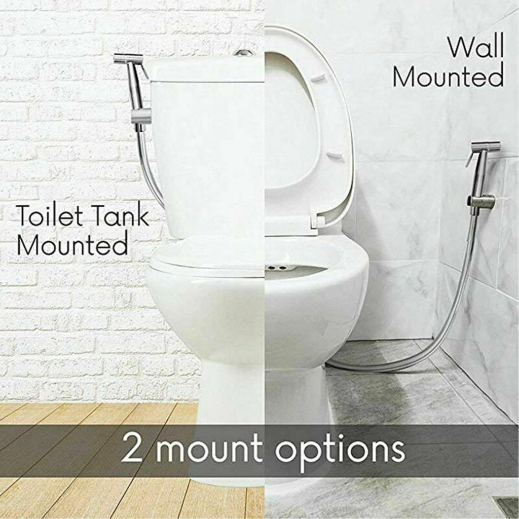 304 stainless steel handheld body cleaner setincluding nozzle  toilet adapter  hose 7 8 water hanging seat toilet nozzle set