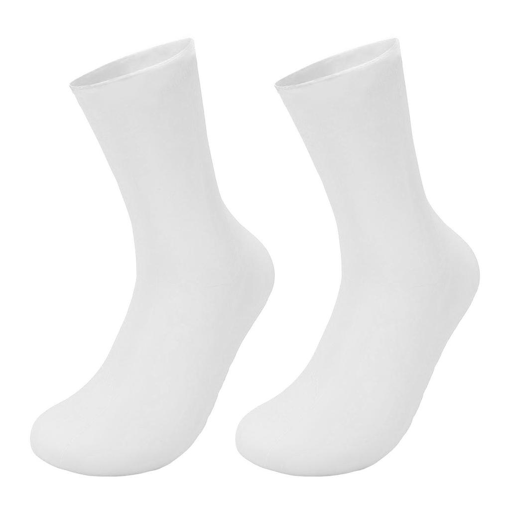 Pair of Silicone Moisturizing Socks White Ankle Length Dry Cracked Feet Hydrating Spa Socks for Women Men L