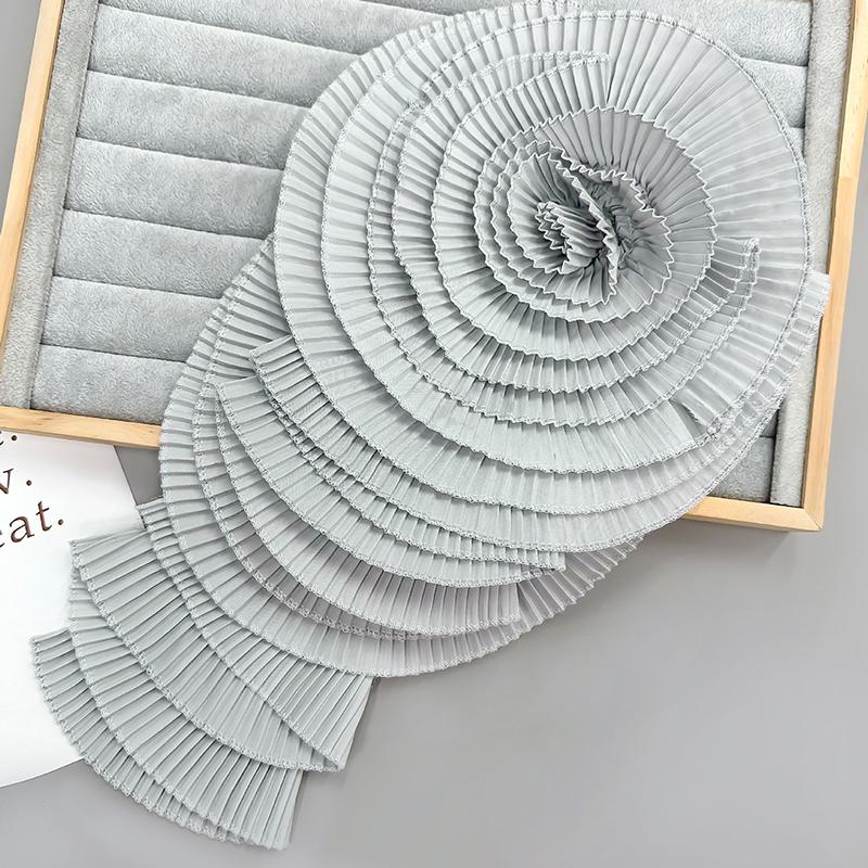 

Новый стиль воротника на плечо преувеличенный большой цветок плиссированная ткань цветок прессованный плиссированный поделки цветок аксессуары для одежды своими руками серый