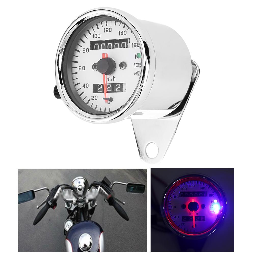 Motorcycle Meter Speedometer Odometer Gauge Turn Signal Headlight Indicator Vintage Steel 12V