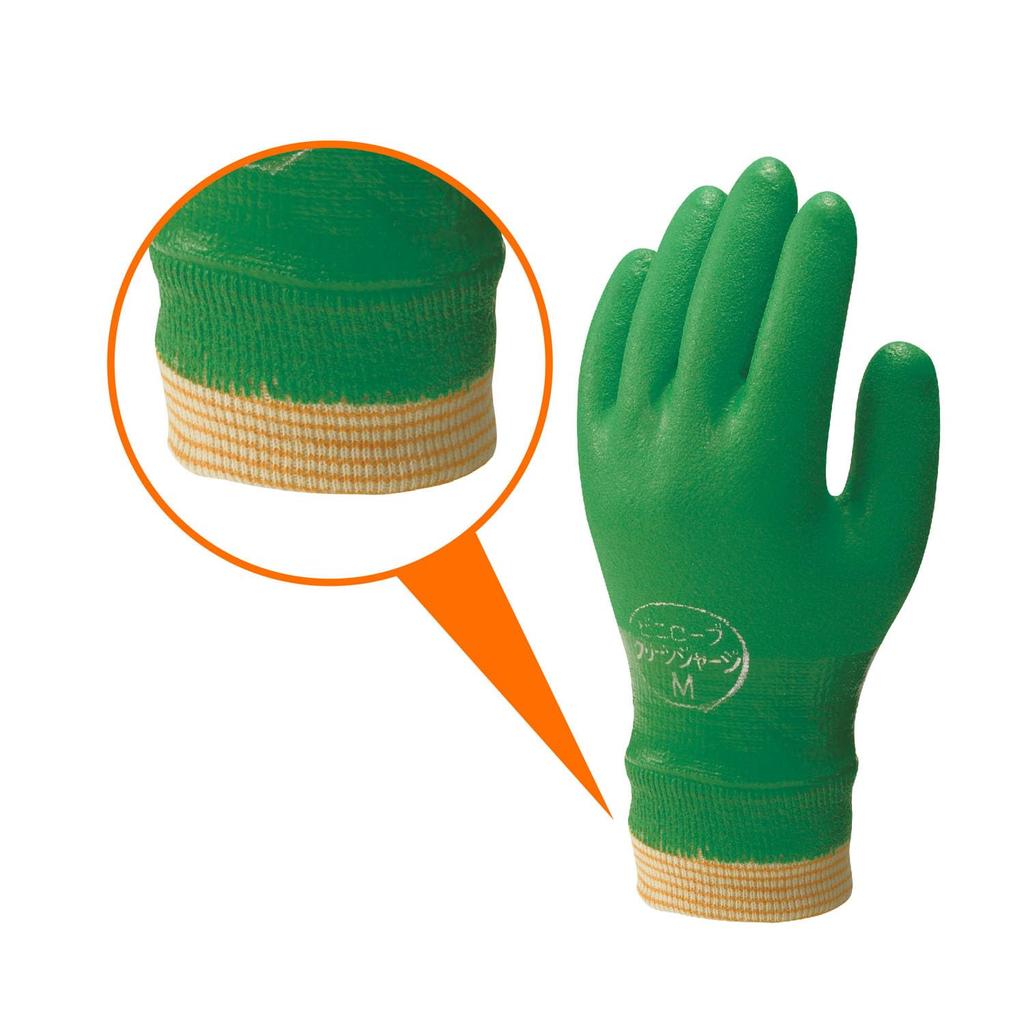 Showa Gloves PVC Green Simple 10 Gloves, Jersey, Packaging, Pairs, Large, NO600-L10P
