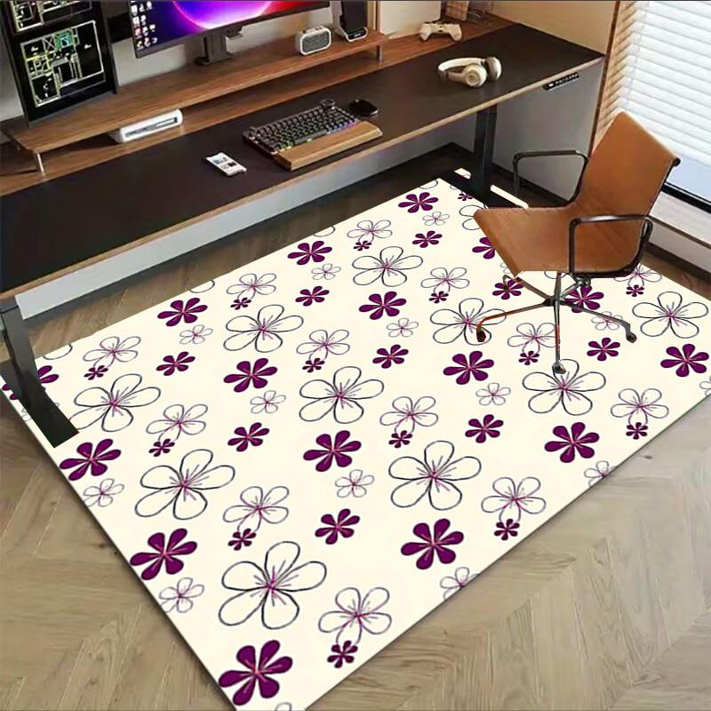 1 Stück Bodenmatte mit Blumenmuster, rutschfest, geeignet für Büro, Schlafzimmer und Spielzimmer. Kann auch als Sofafußstützenbezug verwendet werden - T31