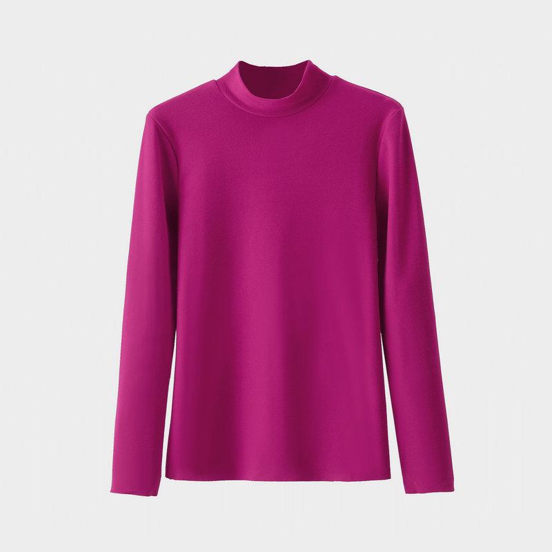Women's Thermal Velvet Long-Sleeve Turtleneck Top for Fall/Winter