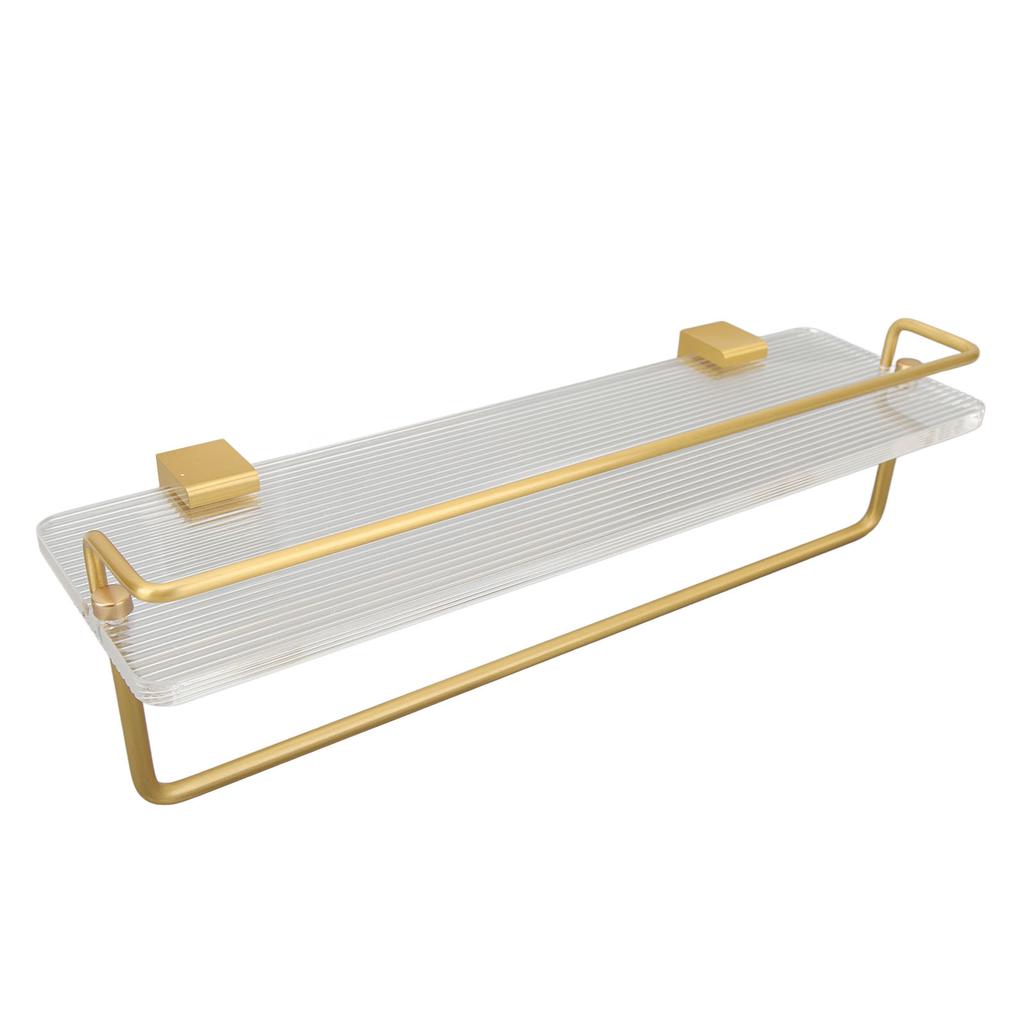 Schweberegal mit Handtuchstange Wandmontiert Acryl Aluminium Badezimmer Handtuchhalter Halter für Wohnzimmer Küche Schlafzimmer