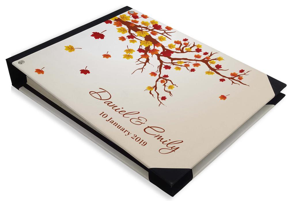 Darling Souvenir Blue Floral & Geometric Hardbound Cover Printed Anniversary Wedding Guestbook Scrap Book-7 X 9