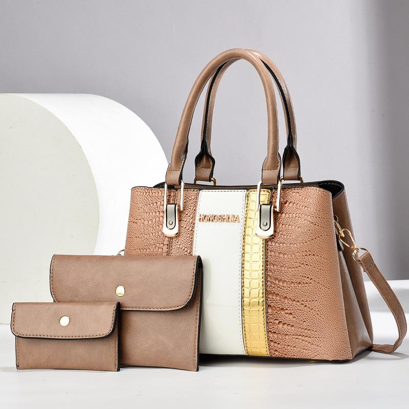 New Fashiable and Versatile Large Capacity Mother Bag for Women One Shoulder Crossbody Bag 3-piece Set Hand Bag Ladies