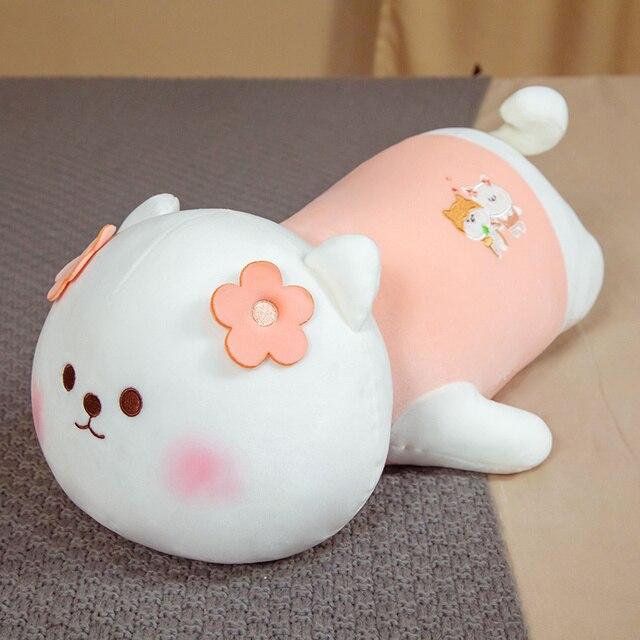 

Милые мягкие игрушки сиба-ину, плюшевая лежащая собака чай, мягкая игрушка, животные, плюшевая кукла, подушка для детей, подарок на день рождения 50cm розовый