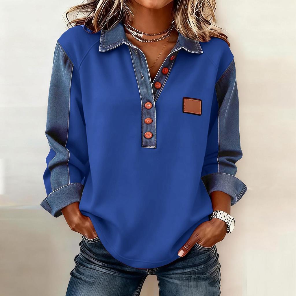 Women's Vintage Print Loose-fitting Long-sleeved Top