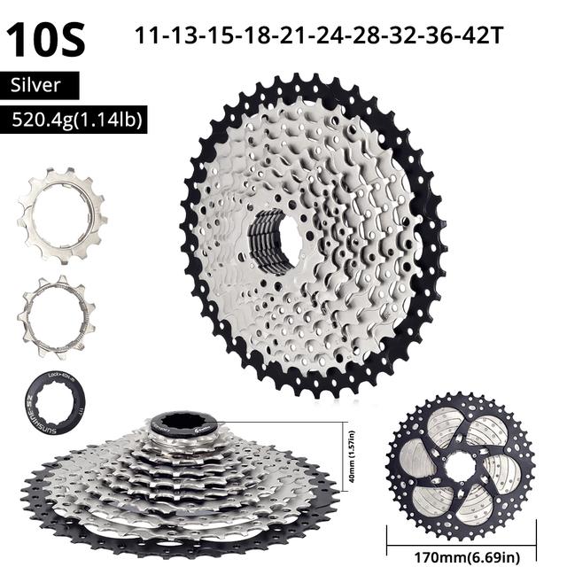SWTXO Fahrradkassette 12 11 10 9-Gang-MTB-Ratsche HG 8 V 9 V 11 V 12 V 10 V Mountainbike-Kettenrad 32/36/40/42/46/50T