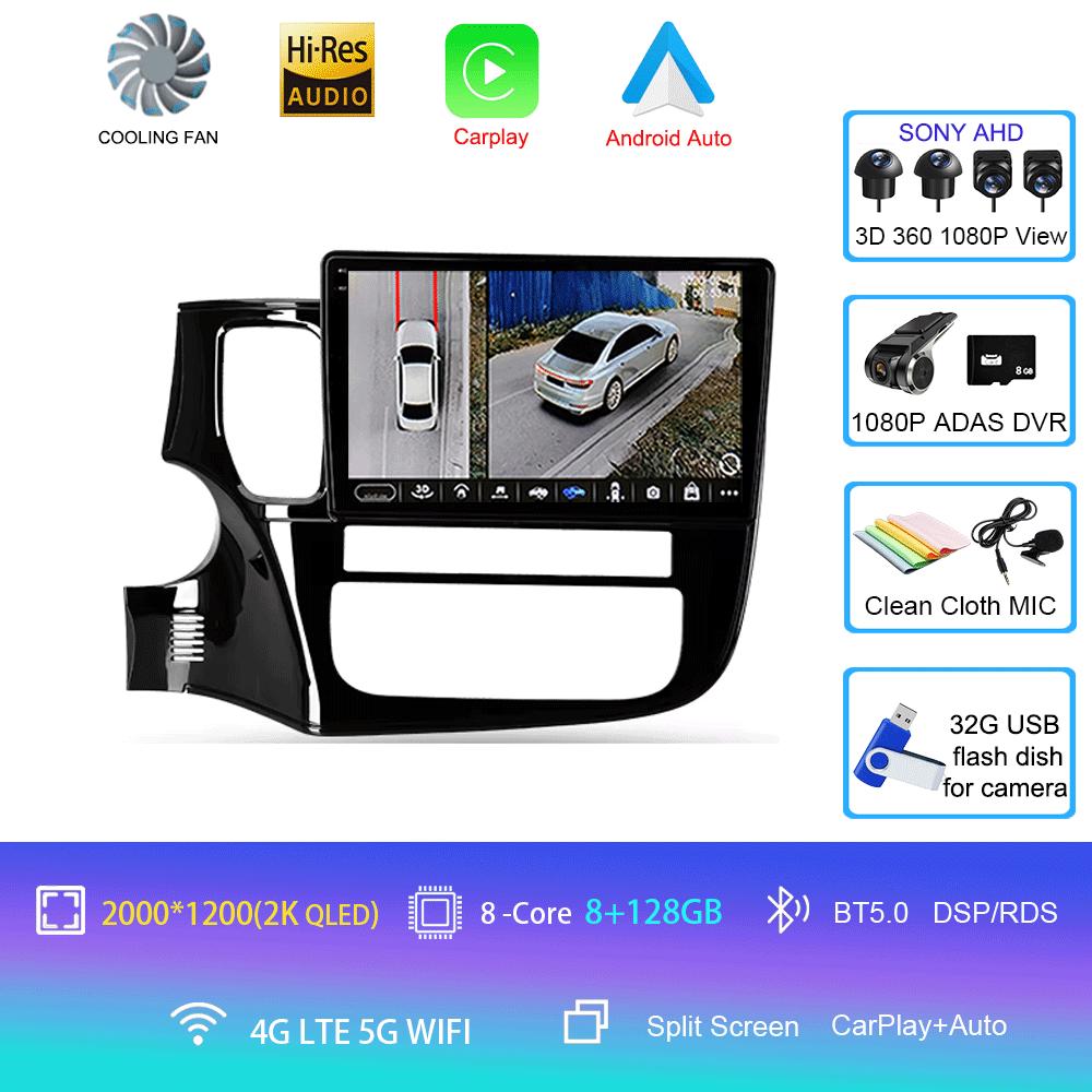 Car Radio Android 14 Carplay For Mitsubishi Outlander 3 GF0W GG0W 2012-2018 Multimedia Video Player Navigation Stereo GPS 2din