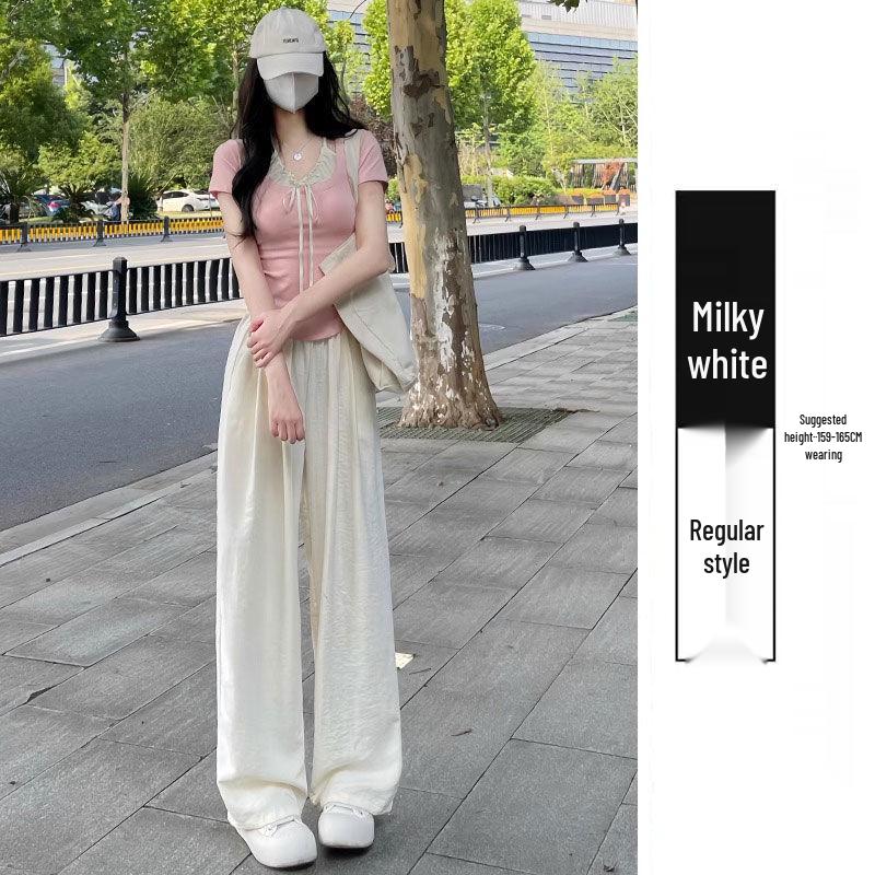 2025 Damen High Waist Locker Yamamoto Milchpuff Weitbein Sporthose