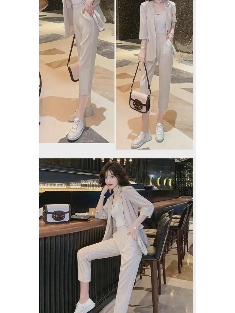 Women's Spring/Summer 2024 Suit Set: Elegant & Professional Thin Blazer for a Casual Yet Formal Look