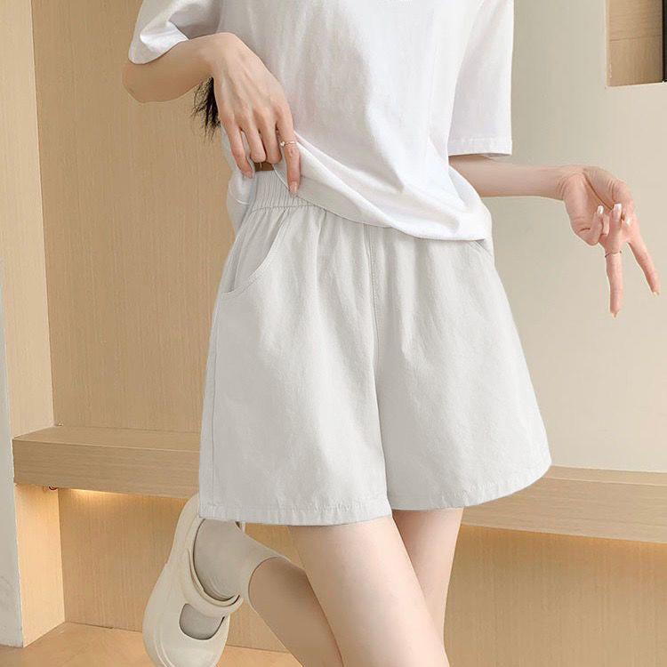 Women's Summer Ice Silk High Waist Casual Black Shorts