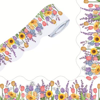 Floraler Bulletin-Rand Tulpenblumen-Zierrand Exquisites Muster Einfach anzubringen