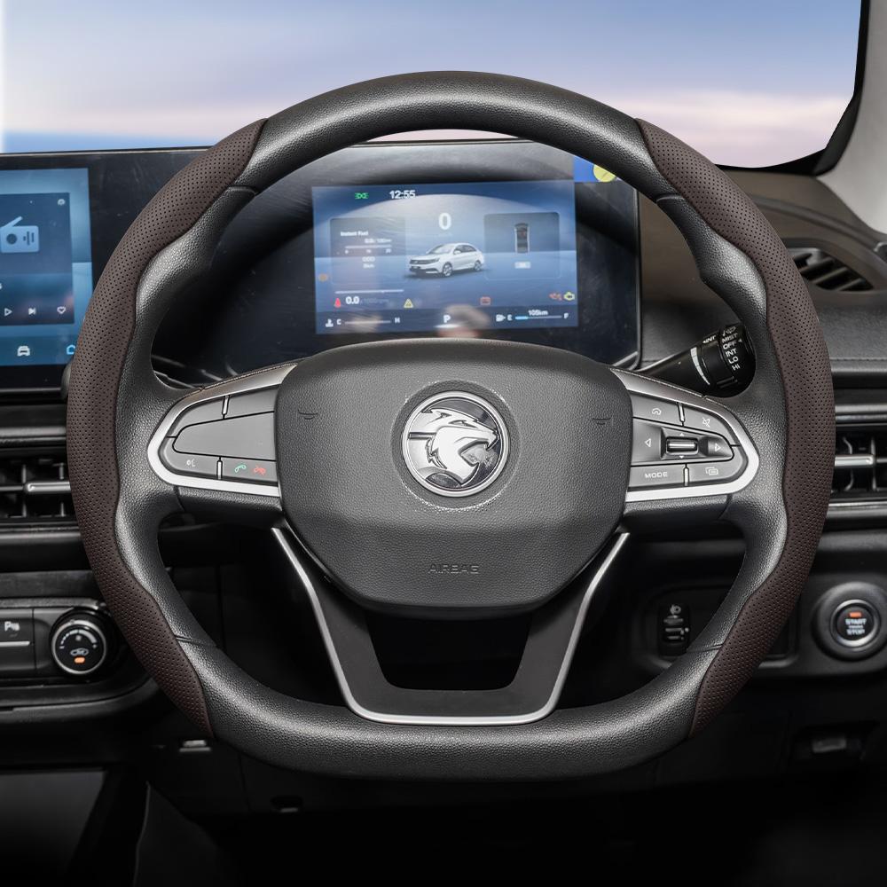 Geeignet für Proton Atmungsaktive Leder-Lenkradabdeckung mit segmentiertem Schnellverschluss-Design, Rutschfest und Langlebig, für Modelle